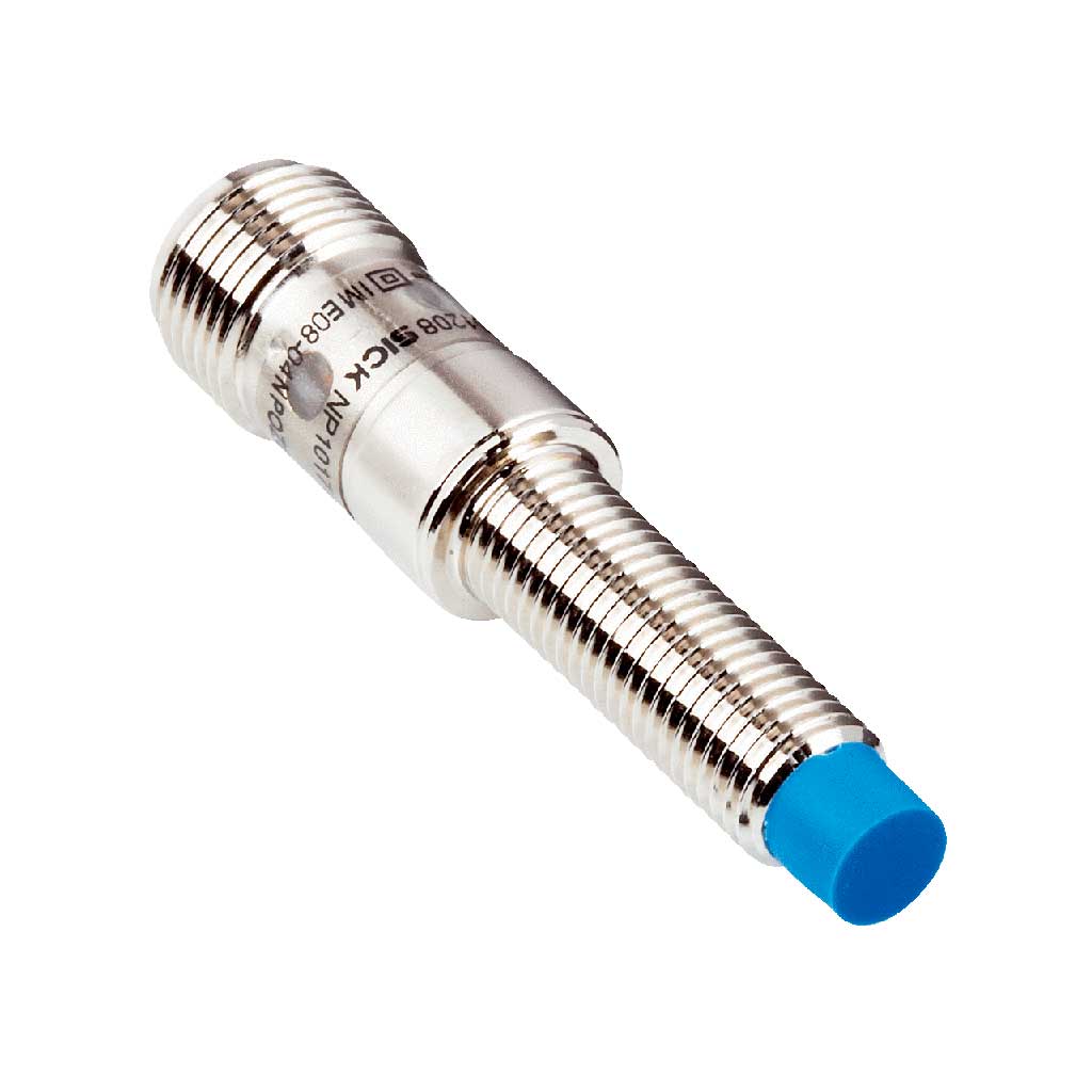 Inductivo IME08, PNP NO, Sn=6 mm ultracorta, no enrasado, C.c. 3 hilos, M12 4P