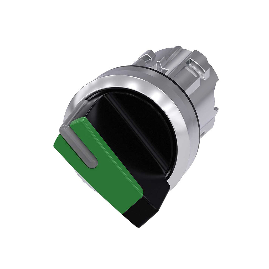 Cabeza selector 3SU, 22mm, metal, verde, selector