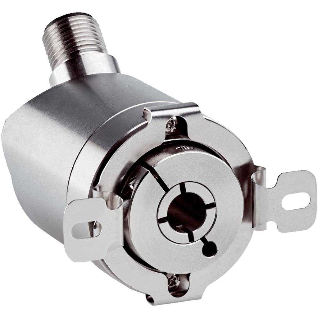 Encoders absolutos AHS/AHM36, Multivuelta, 14 bit x 12 bit, Eje hueco 1/4″, SSI, programable, M12 8P