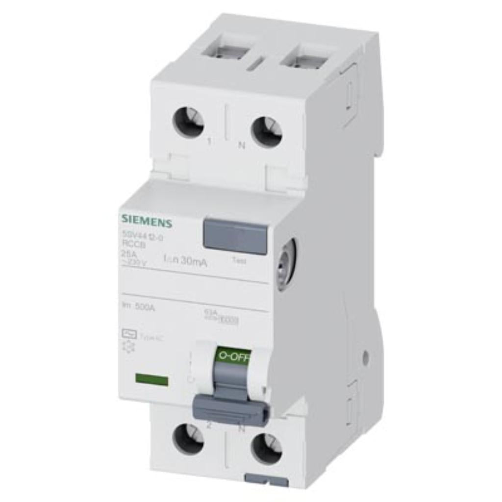 Interruptor diferencial, 2 polos, tipo AC, 25A, 100mA