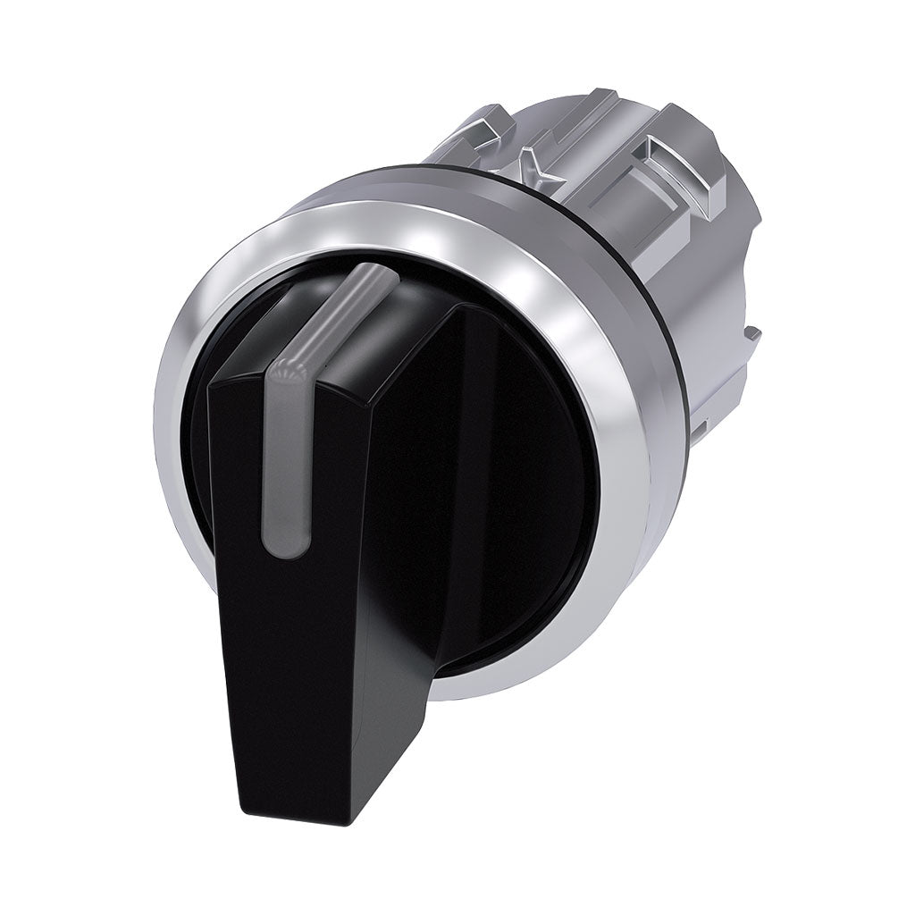 Cabeza selector 3SU, 22mm, metal, negro, selector