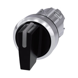 Cabeza selector 3SU, 22mm, metal, negro, selector