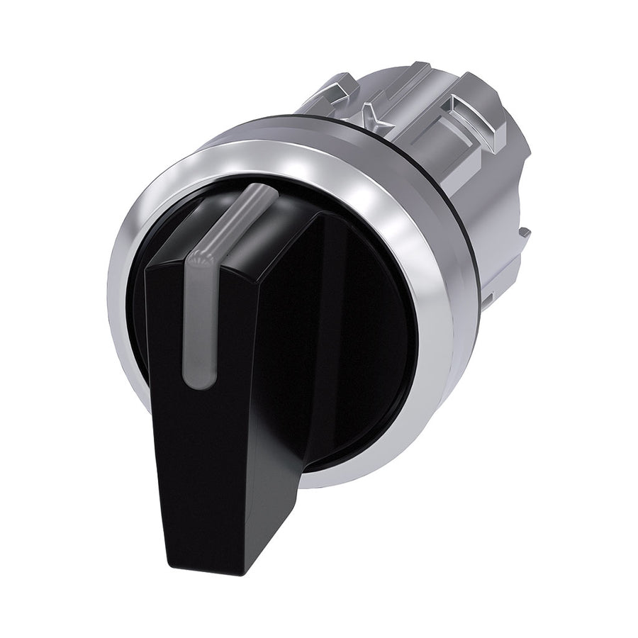 Cabeza selector 3SU, 22mm, metal, negro, selector