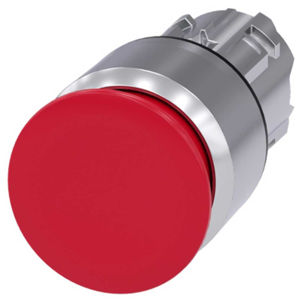 Cabeza seta 3SU, 22mm, metal, rojo, seta