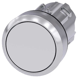 Cabeza pulsador 3SU, 22mm, metal, blanco, rasante