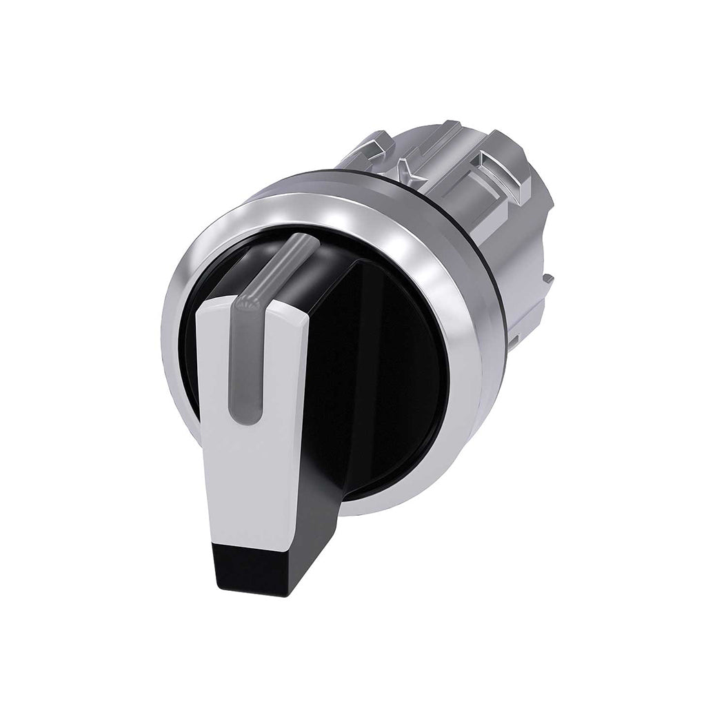 Cabeza selector 3SU, 22mm, metal, negro, selector