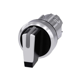 Cabeza selector 3SU, 22mm, metal, negro, selector