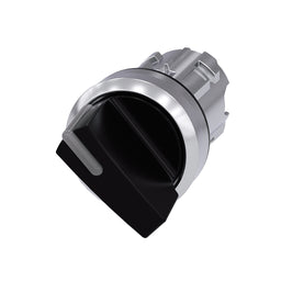 Cabeza selector 3SU, 22mm, metal, negro, selector