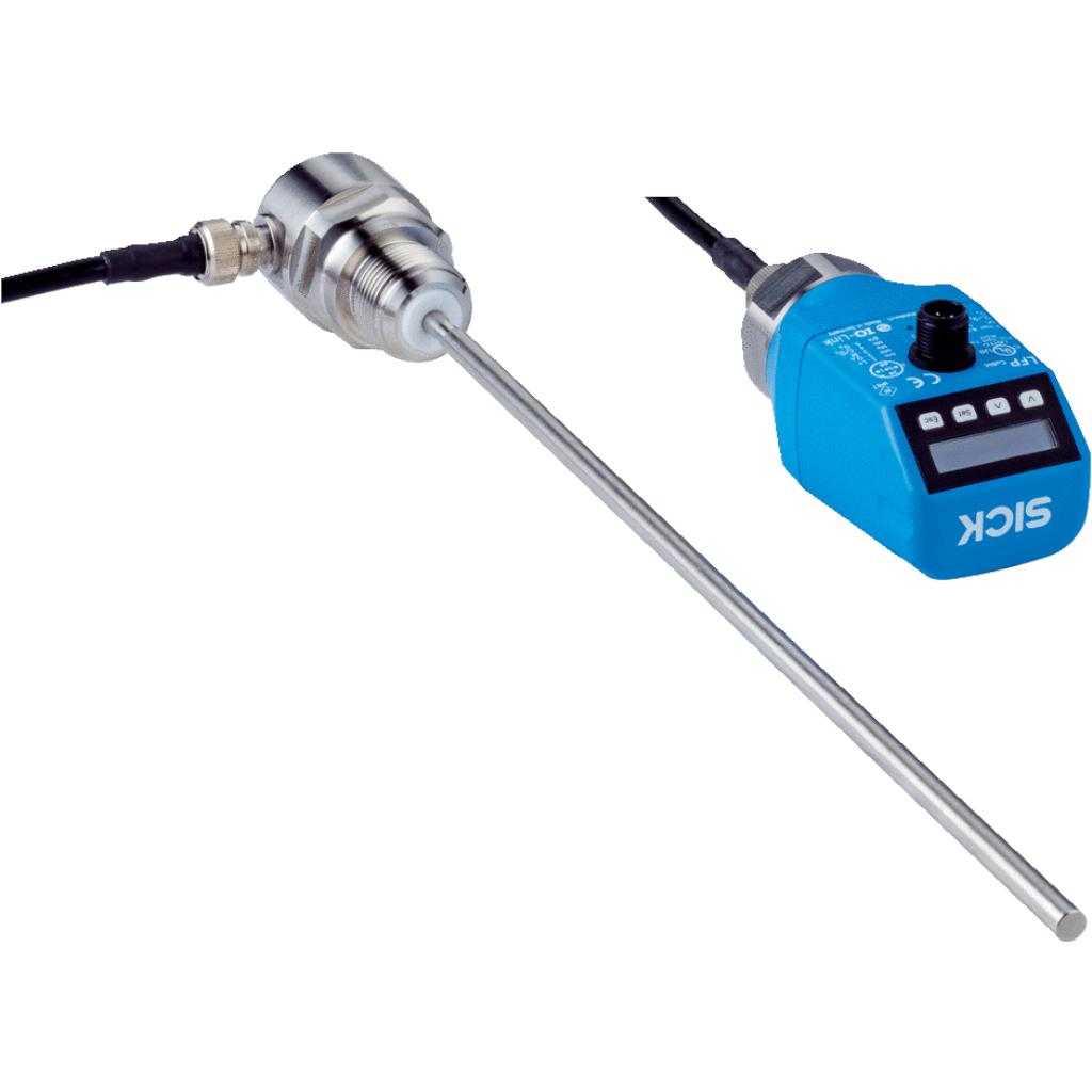 Sensor de nivel LFP Cubic, ¾" NPT, 500mm, Sonda varilla, 1x PNP + 1x PNP/NPN + 4-20mA
