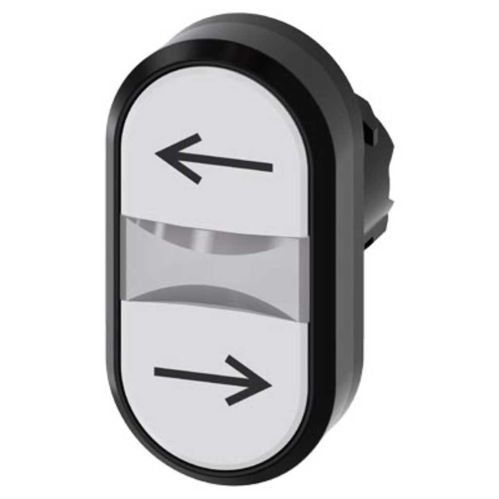 Cabeza pulsador 3SU, 22mm, plástico, blanco, rasante