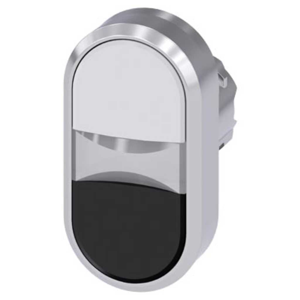 Cabeza pulsador 3SU, 22mm, metal, negro, rasante