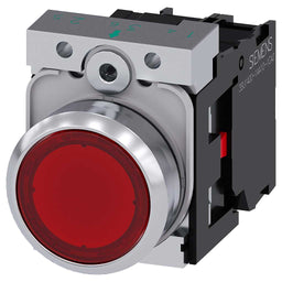 Pulsador 3SU, 22mm, metal, rojo, 1NC, tornillo