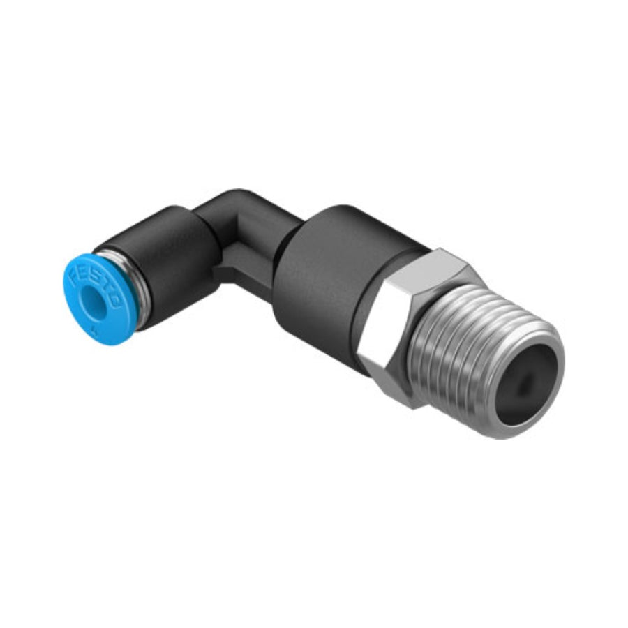 Racor codo largo QSLL, 1/4, tubo 4 mm