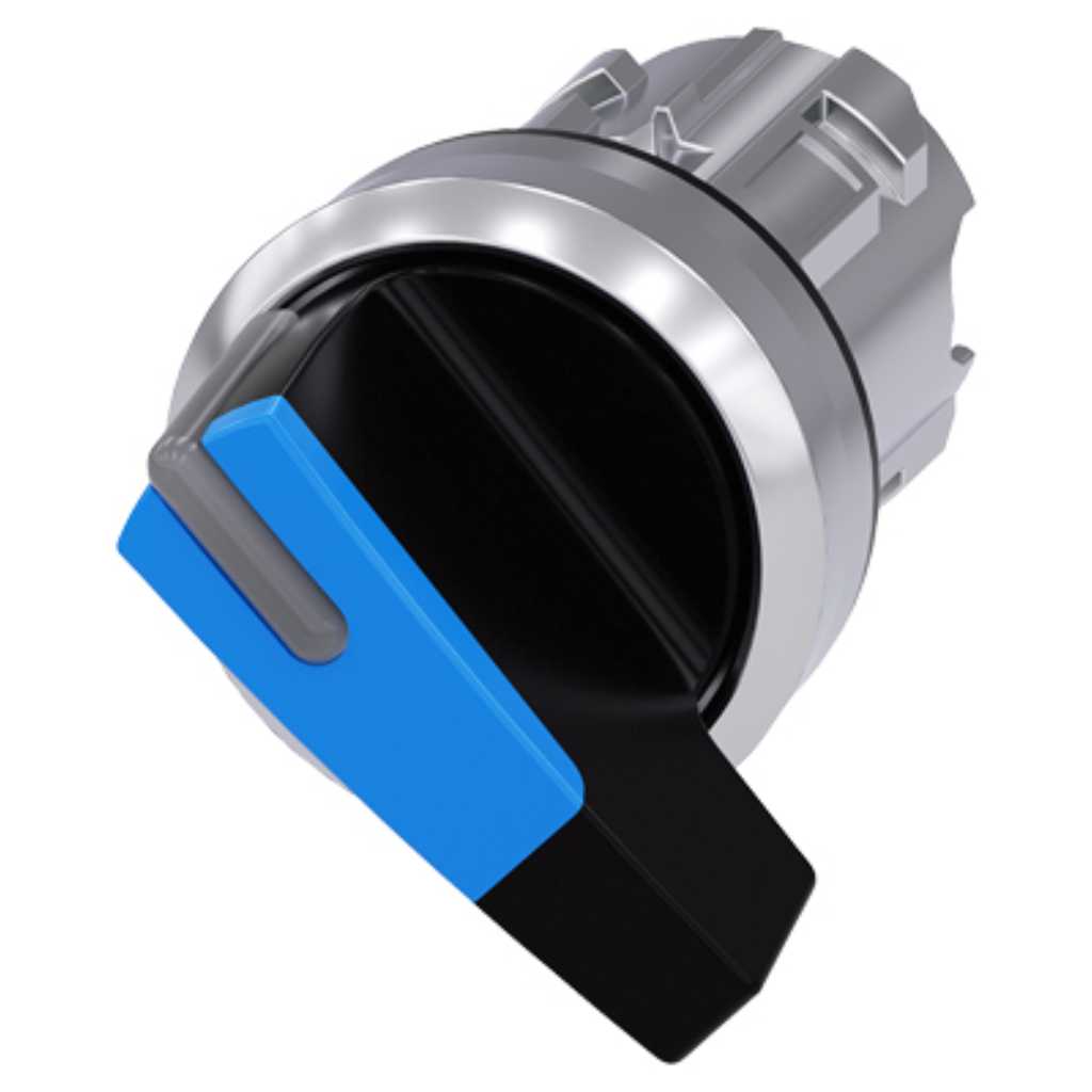 Cabeza selector 3SU, 22mm, metal, azul, selector