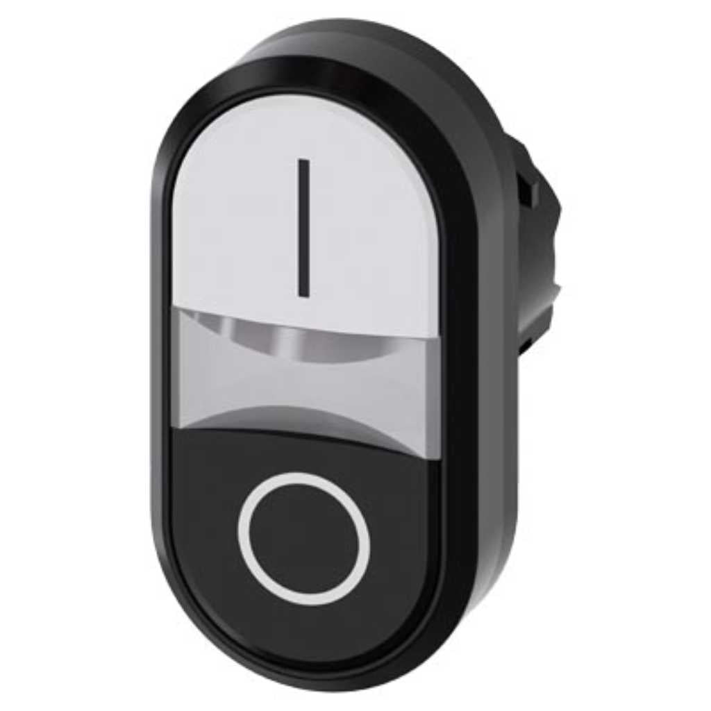 Cabeza pulsador 3SU, 22mm, plástico, negro, rasante
