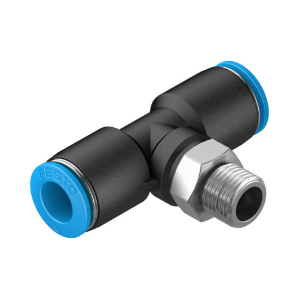 Racor en T QST, 1/8, tubo 8 mm