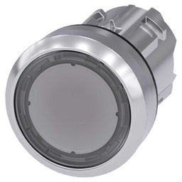 Cabeza pulsador 3SU, 22mm, metal, transparente, rasante