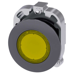 Cabeza pulsador 3SU, 30mm, metal, amarillo, rasante