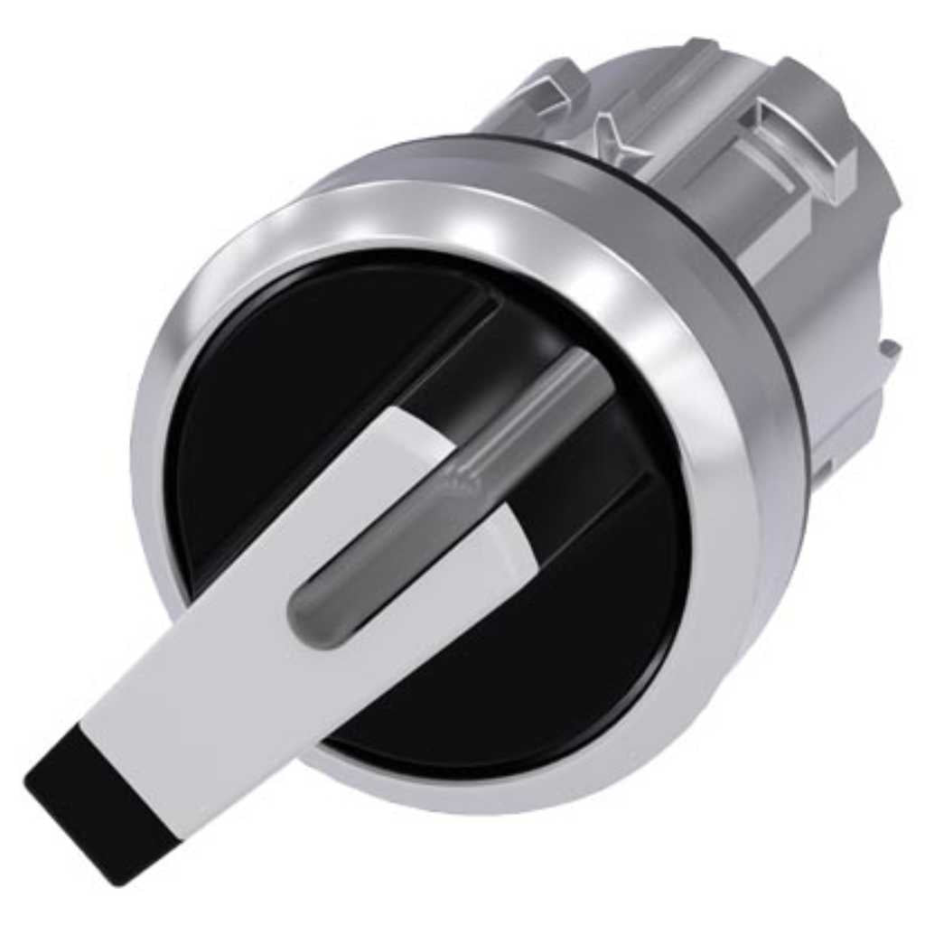Cabeza selector 3SU, 22mm, metal, blanco, selector