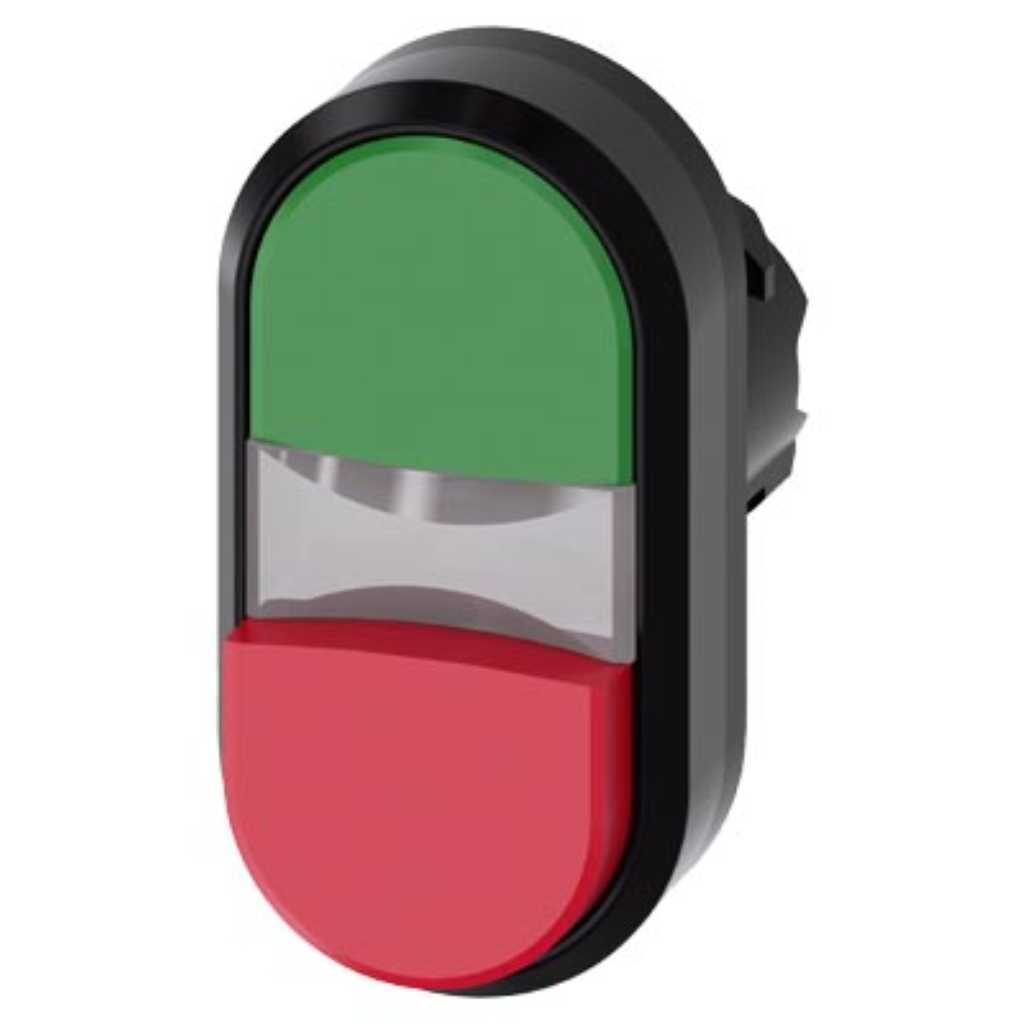 Cabeza pulsador 3SU, 22mm, plástico, rojo, rasante