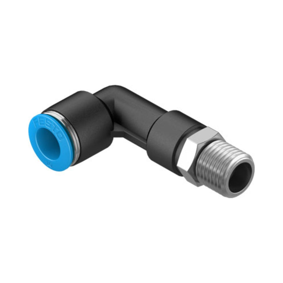 Racor codo largo QSLL, 1/4, tubo 10 mm