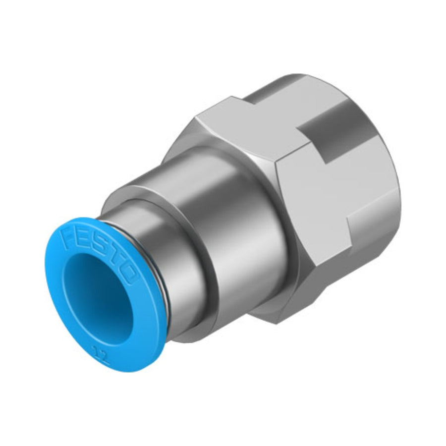 Racor recto rosca hembra QSF, 1/2, tubo 12 mm