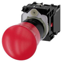 Pulsador 3SU, 22mm, plástico, rojo, 1NC, tornillo