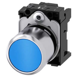 Pulsador 3SU, 12mm, metal, azul