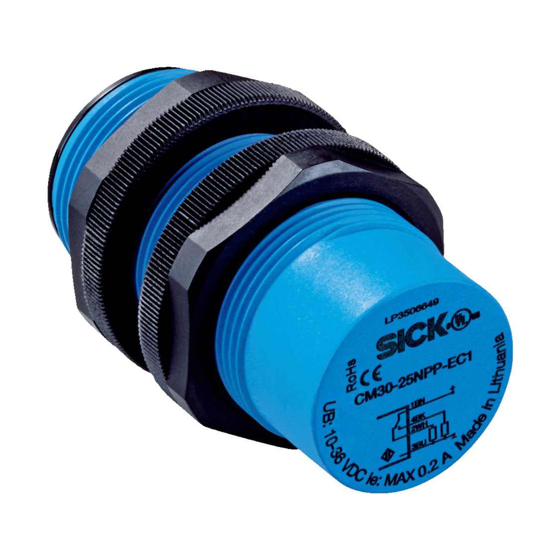 Sensor capacitivo CM, 4mm ... 25mm, No enrasado, Cable CC de 4 hilo, M12 4P