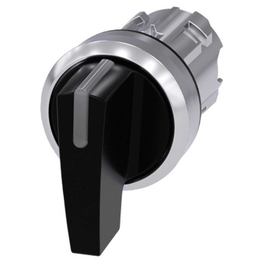 Cabeza selector 3SU, 22mm, metal, negro, selector