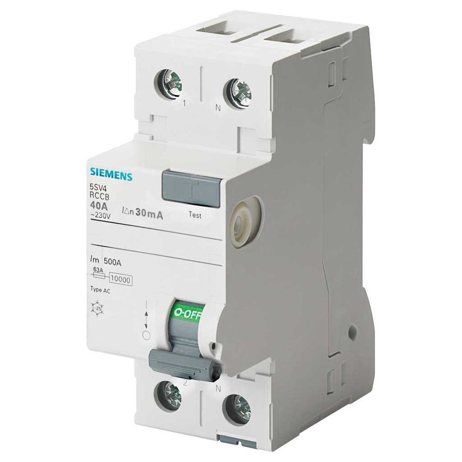 Interruptor diferencial, 2 polos, tipo AC, 40A, 30mA