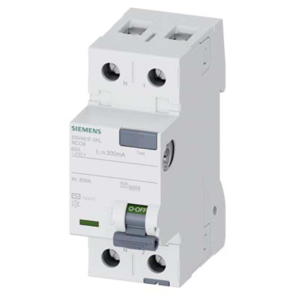 Interruptor diferencial, 2 polos, tipo AC, 80A, 300mA