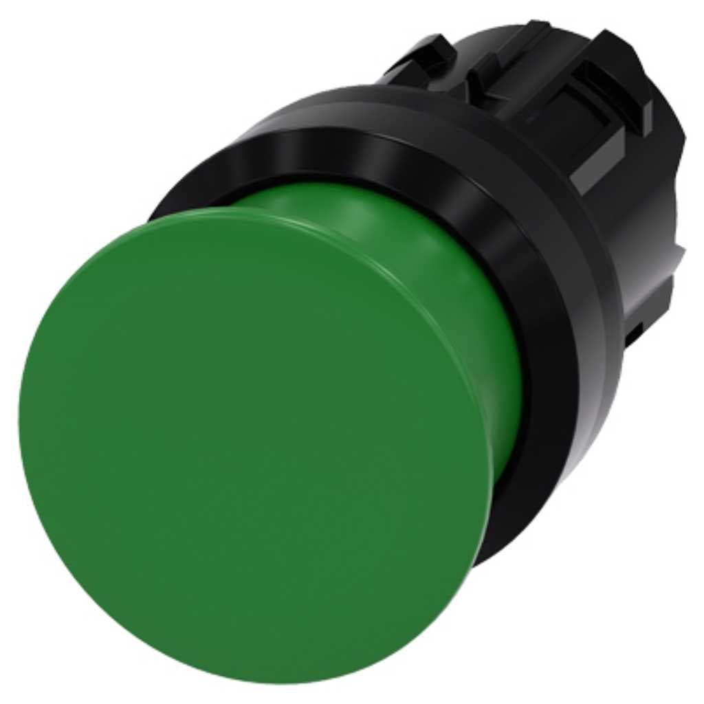 Cabeza seta 3SU, 22mm, plástico, verde, seta