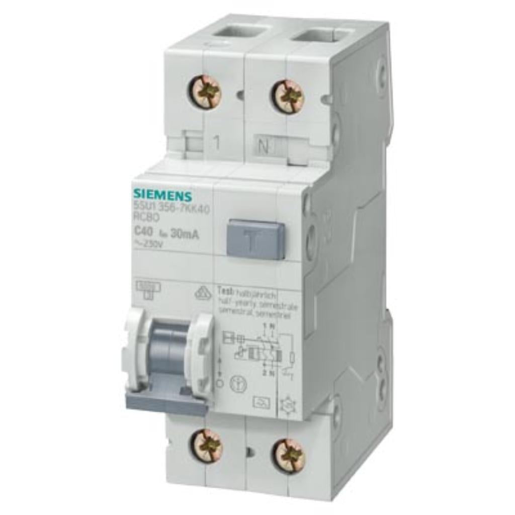 Interruptor diferencial combinado, 1+N polo, tipo AC, curva B, 6kA, 16A, 300mA