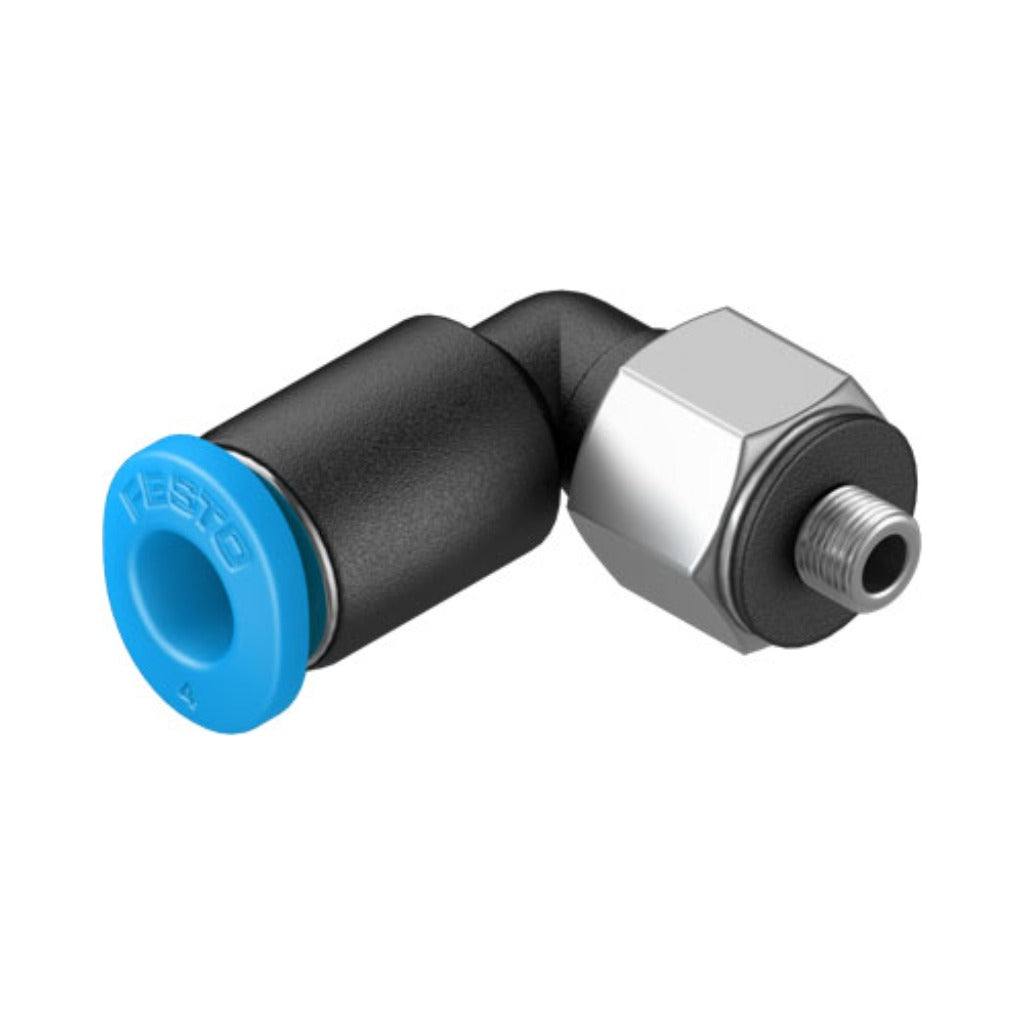 Racor mini codo QSML, M3, tubo 4 mm