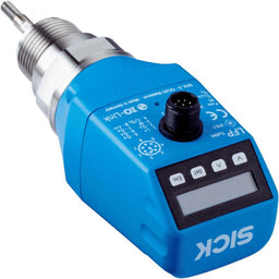 Sensor de nivel LFP Cubic, ¾" NPT, ¾" NPT, titanio, 1x PNP + 1x PNP/NPN + 4-20mA, M12 5P