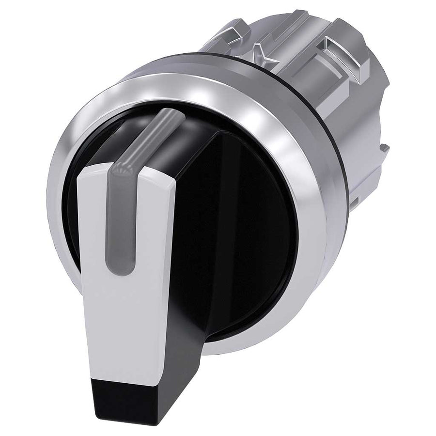 Cabeza selector 3SU, 22mm, metal, negro, selector