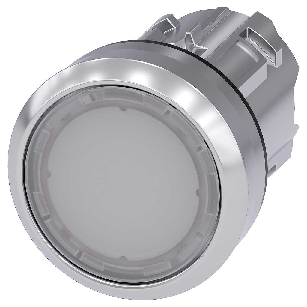 Cabeza pulsador 3SU, 22mm, metal, blanco, rasante