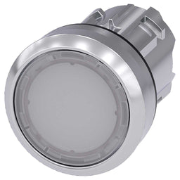 Cabeza pulsador 3SU, 22mm, metal, blanco, rasante