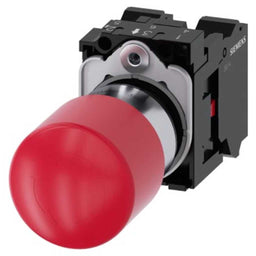 Pulsador 3SU, 22mm, metal, rojo, 1NC, resorte