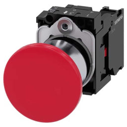 Pulsador 3SU, 22mm, metal, rojo, 1NC, tornillo