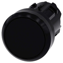 Cabeza pulsador 3SU, 22mm, plástico, negro, rasante