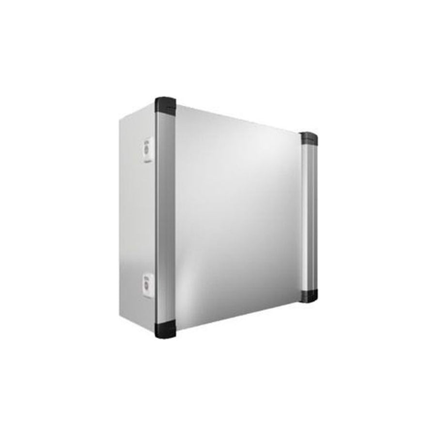 AX caja de mando con asas laterales, 500x500x210 mm, con asas de aluminio, acceso para mantenimie