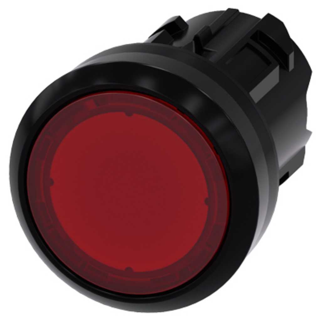 Cabeza pulsador 3SU, 22mm, plástico, rojo, rasante
