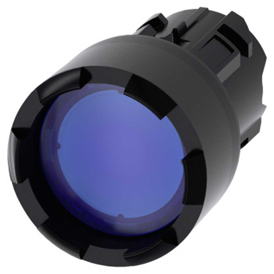 Cabeza pulsador 3SU, 22mm, plástico, azul, saliente