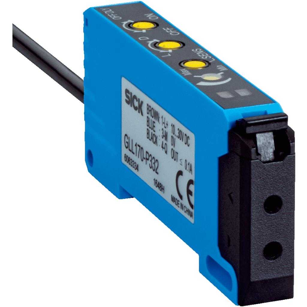 Sensor fibra óptica GLL170, Amplificador de fibr, Luz roja visible