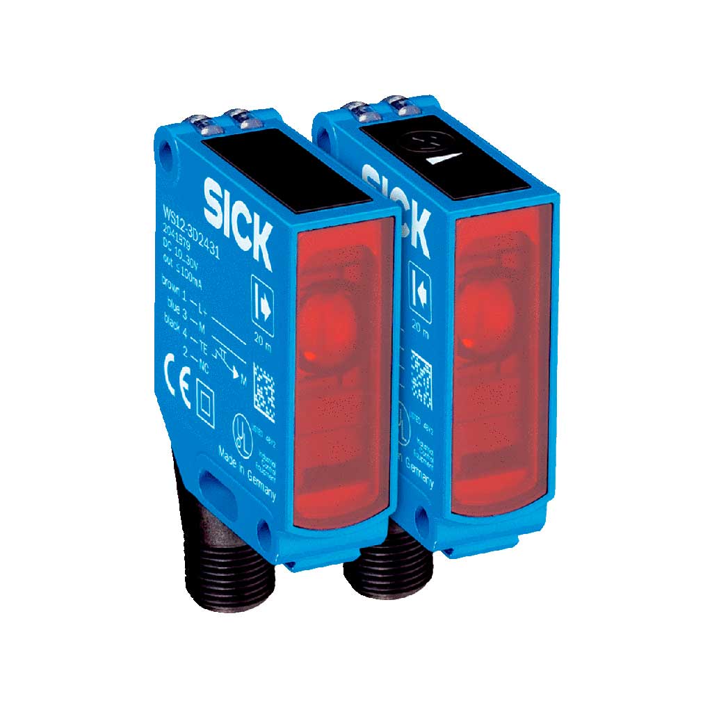 Barrera emisor-receptor WSE12 LED, PNP, claro/oscuro, M12 4P