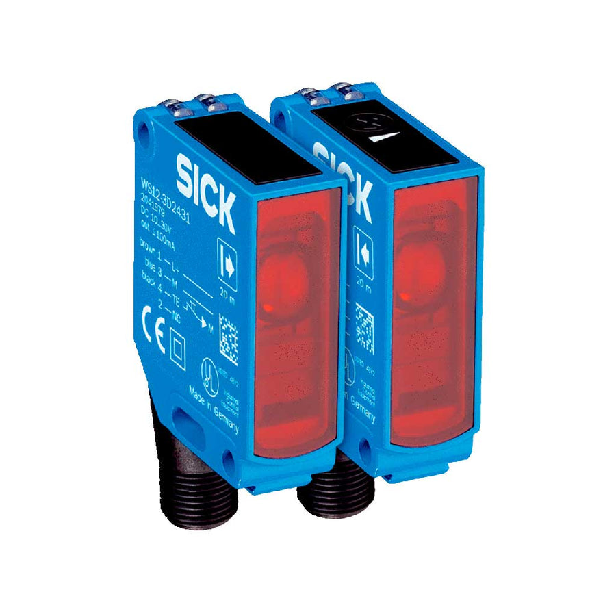 Barrera emisor-receptor WSE12 LED, PNP, claro/oscuro, M12 4P