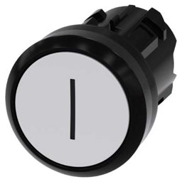 Cabeza pulsador 3SU, 22mm, plástico, blanco, rasante