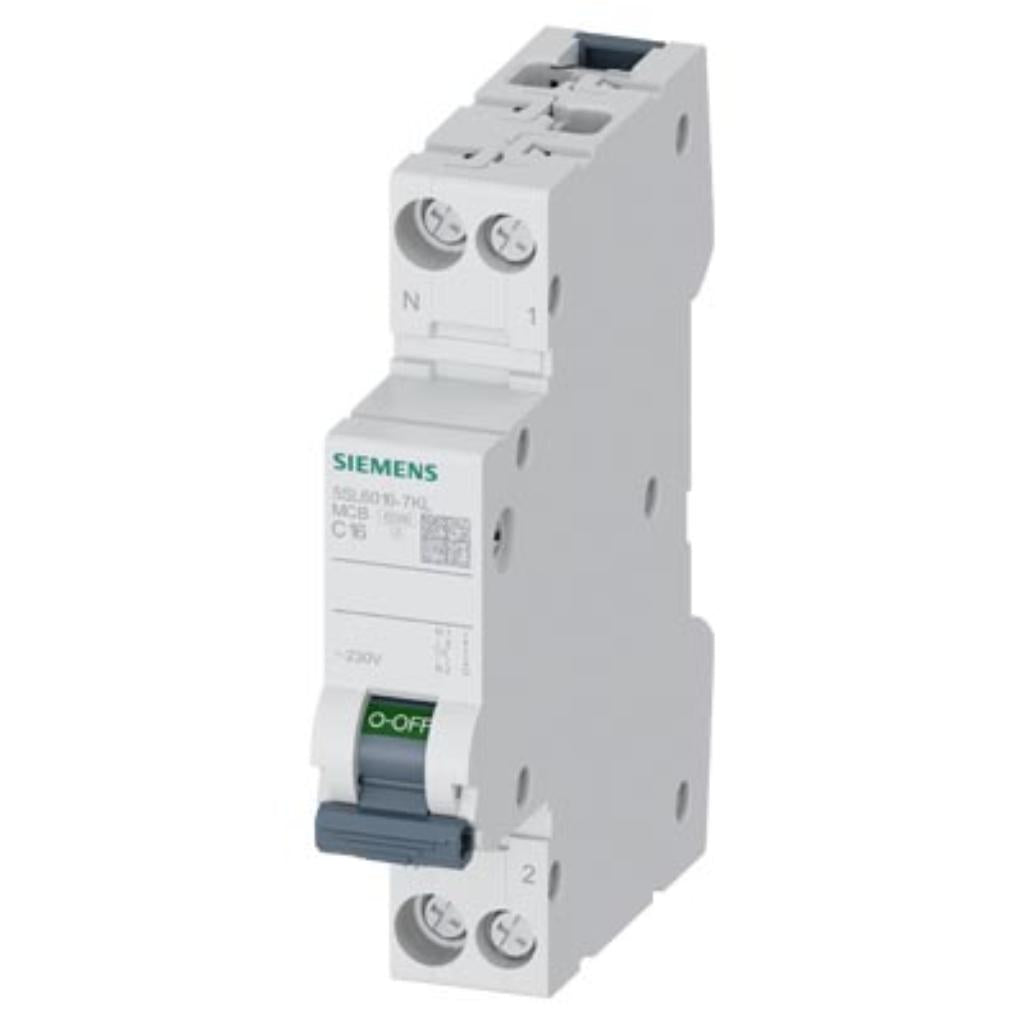 Magnetotérmico 230 V, 6 kA 1+N polos/1 mód., N a izquierda, C16